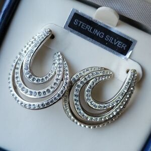 Sterling Silver Lauren Taylor Post Earrings "diamond" chips